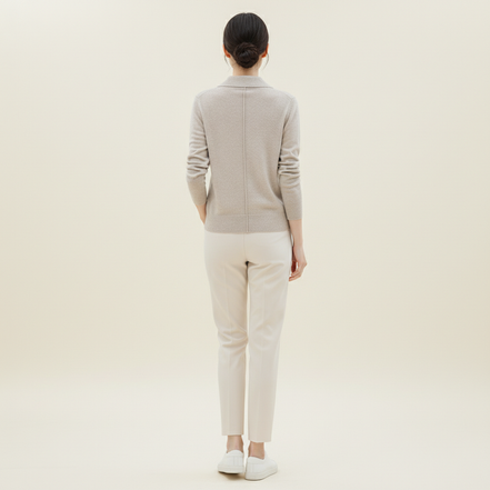 Women's Polo Collar Knit Cardigan