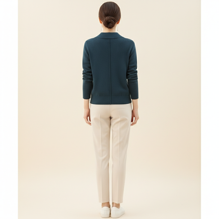Women's Polo Collar Knit Cardigan