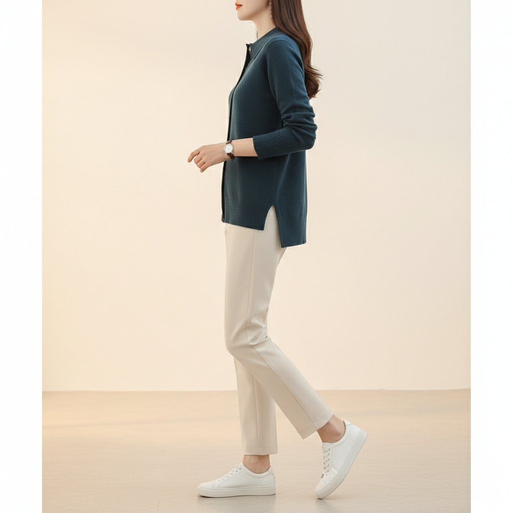 Women's Polo Collar Knit Cardigan