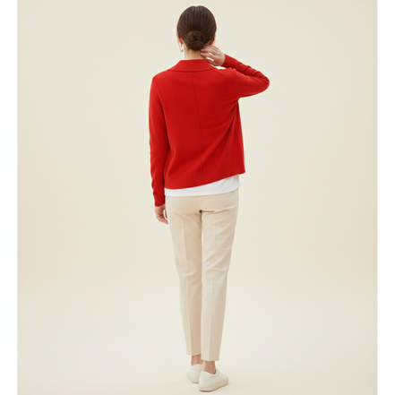 Women's Polo Collar Knit Cardigan