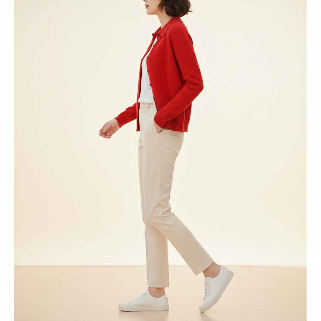 Women's Polo Collar Knit Cardigan