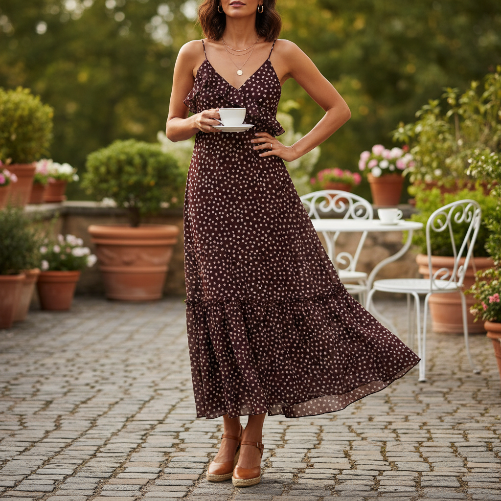 Women's Polka Dot Suspender Dress