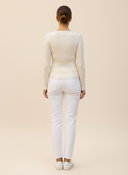 Women's Knit Square Collar Sweater