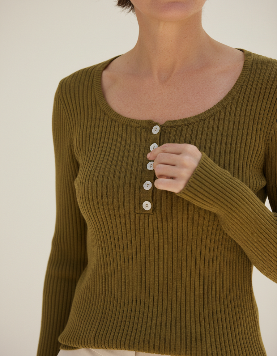 Women's Knit Square Collar Sweater