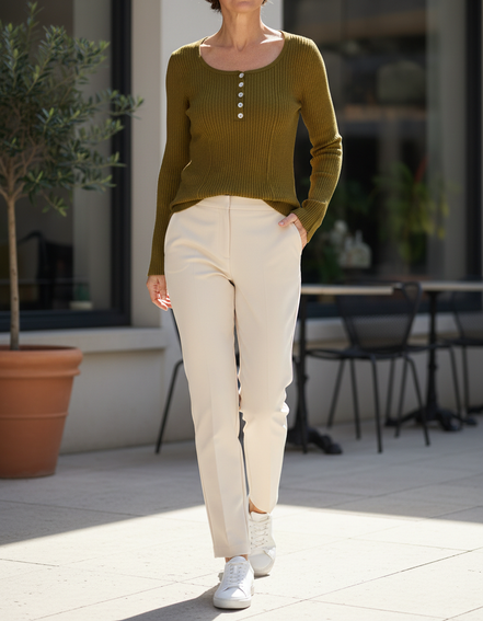 Women's Knit Square Collar Sweater