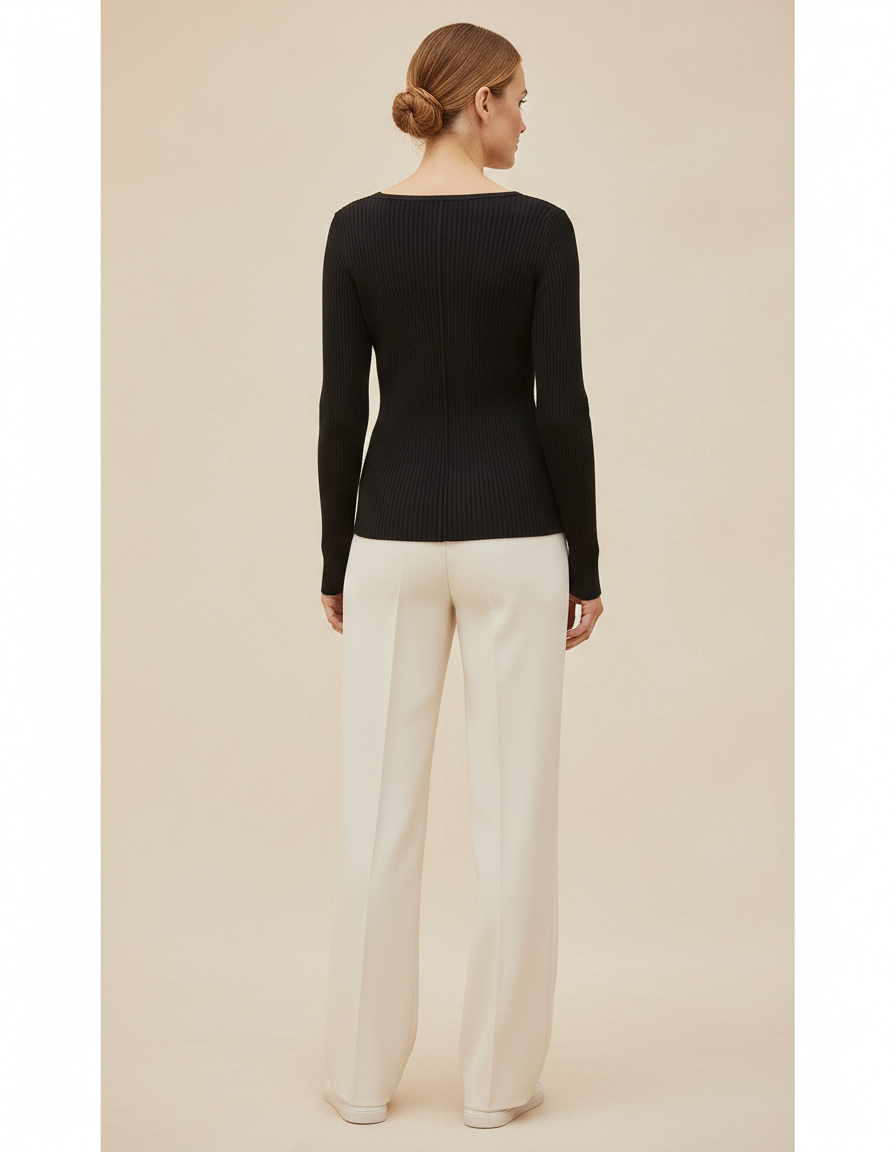 Women's Knit Square Collar Sweater