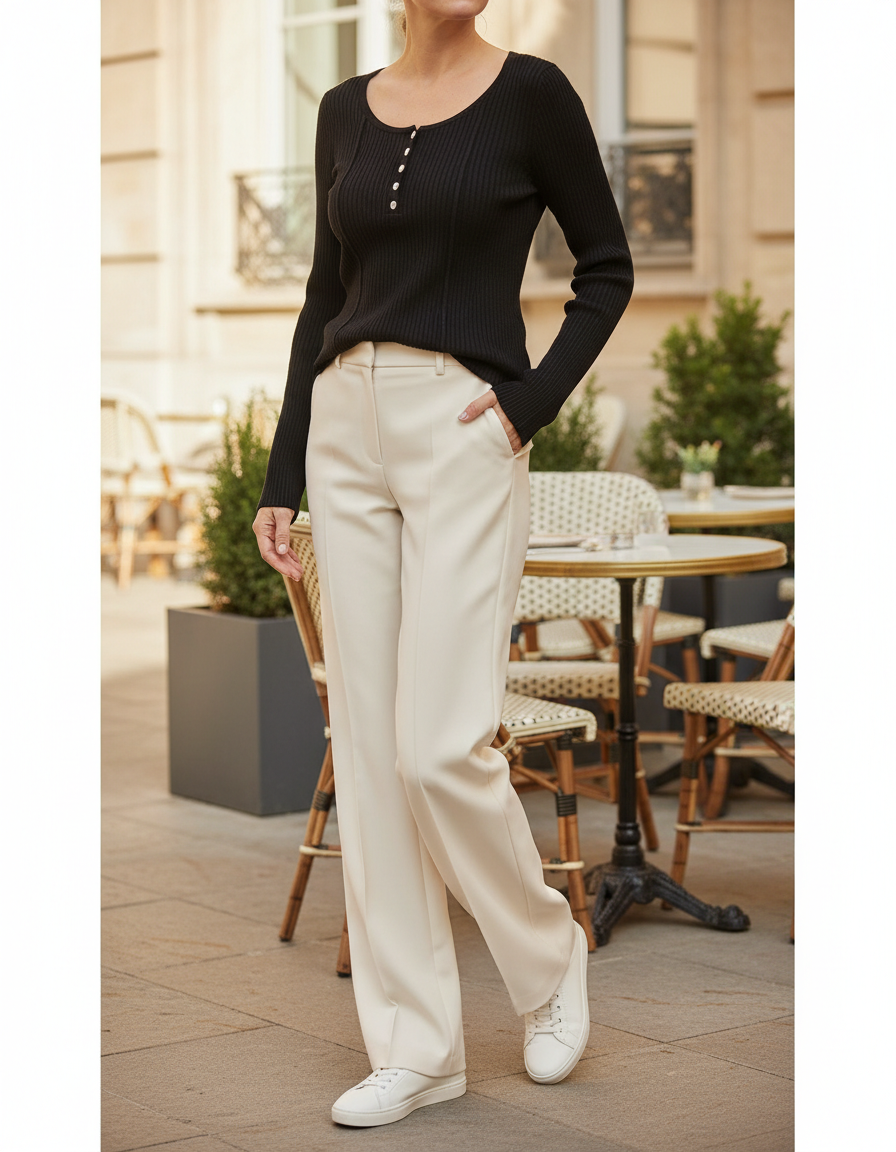 Women's Knit Square Collar Sweater