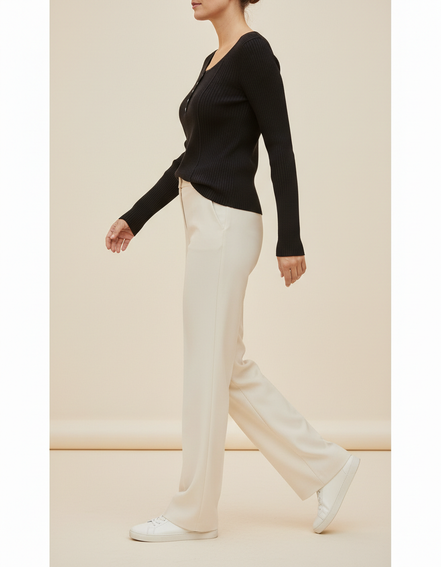 Women's Knit Square Collar Sweater