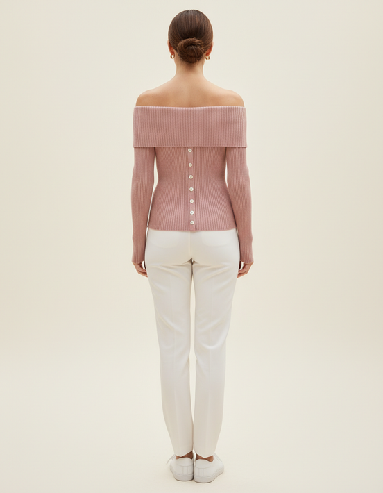 Women's Knit Square Collar Sweater