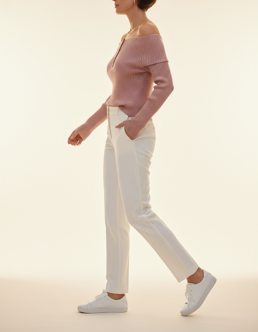 Women's Knit Square Collar Sweater