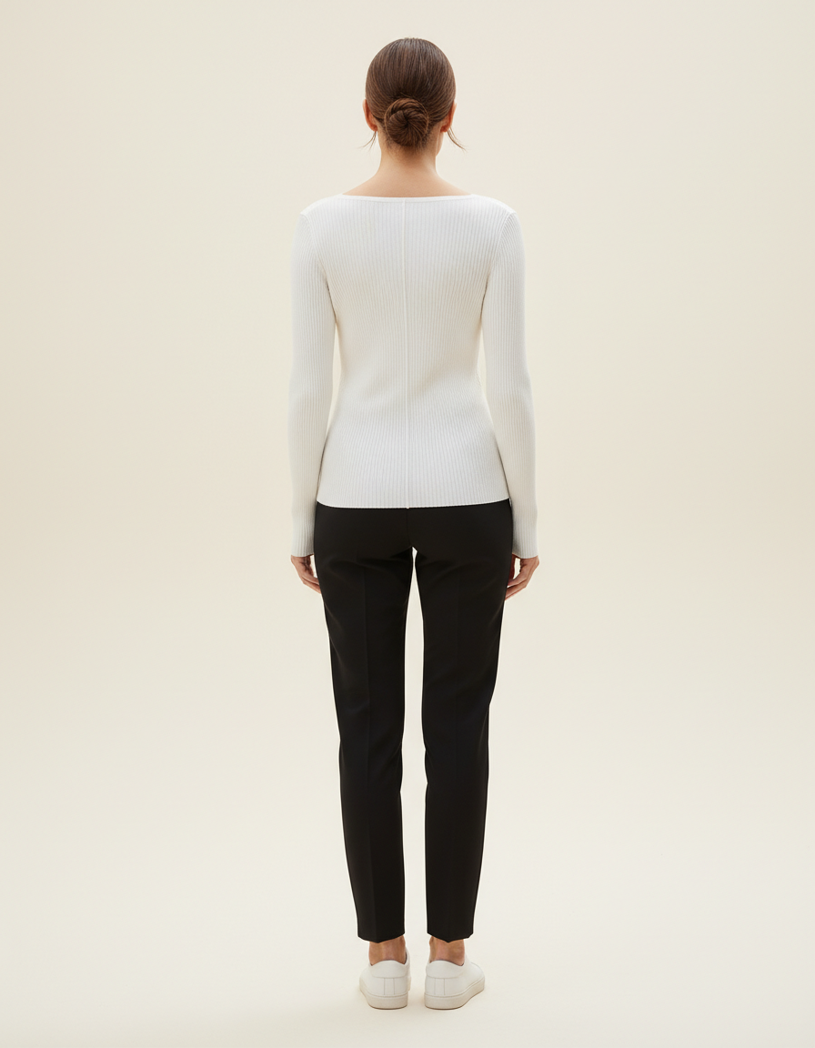 Women's Knit Square Collar Sweater