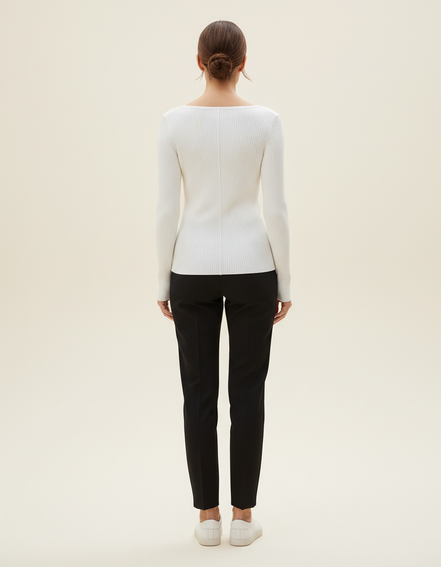 Women's Knit Square Collar Sweater