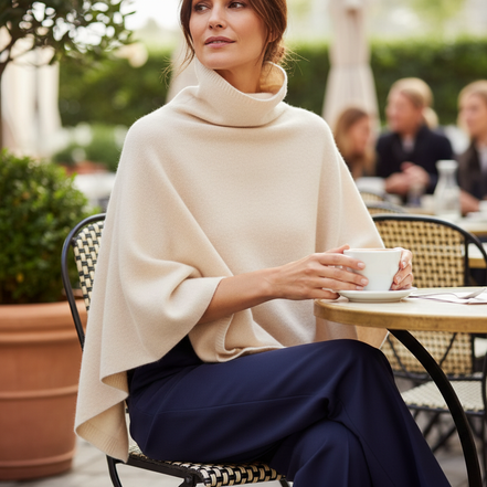 Women's Wool Turtleneck Poncho
