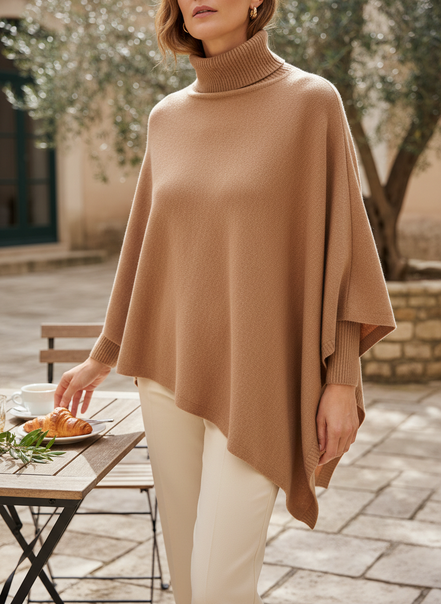 Women's Wool Turtleneck Poncho