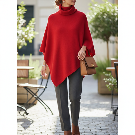 Women's Wool Turtleneck Poncho