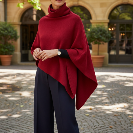 Women's Wool Turtleneck Poncho