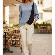 Women's Striped Knit Pullover Sweater