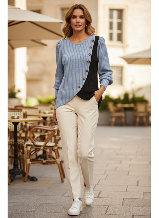 Women's Striped Knit Pullover Sweater