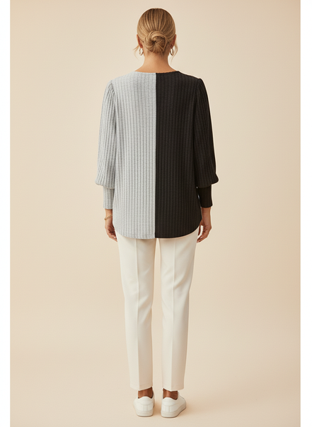 Women's Striped Knit Pullover Sweater
