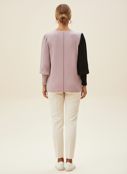Women's Striped Knit Pullover Sweater