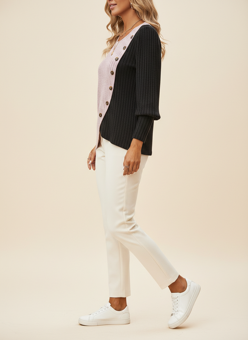 Women's Striped Knit Pullover Sweater