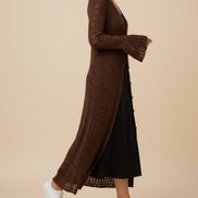 Women's Crochet Knit Long Cardigan