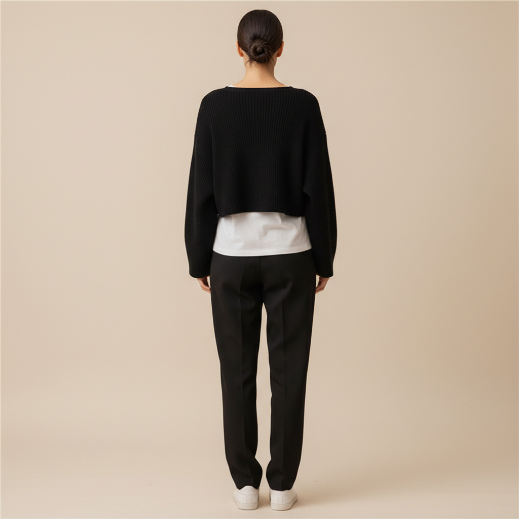 Women's Cropped Knit Y2K Sweater