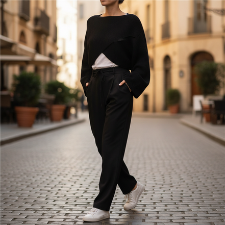 Women's Cropped Knit Y2K Sweater