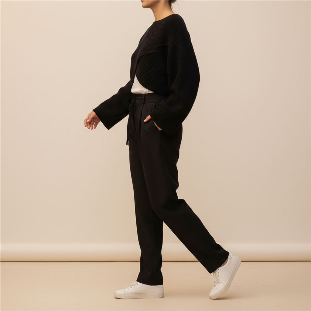 Women's Cropped Knit Y2K Sweater