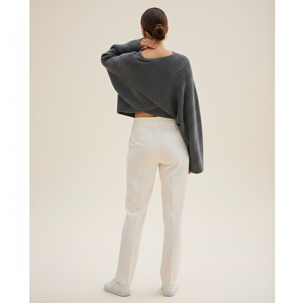 Women's Cropped Knit Y2K Sweater