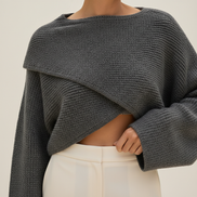 Women's Cropped Knit Y2K Sweater