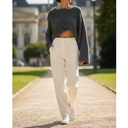 Women's Cropped Knit Y2K Sweater