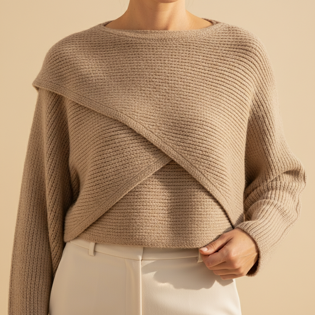 Women's Cropped Knit Y2K Sweater