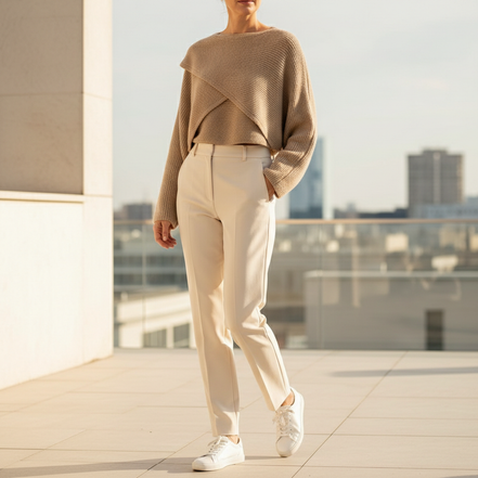 Women's Cropped Knit Y2K Sweater