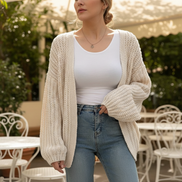 Women's Puff Sleeve Knit Cardigan