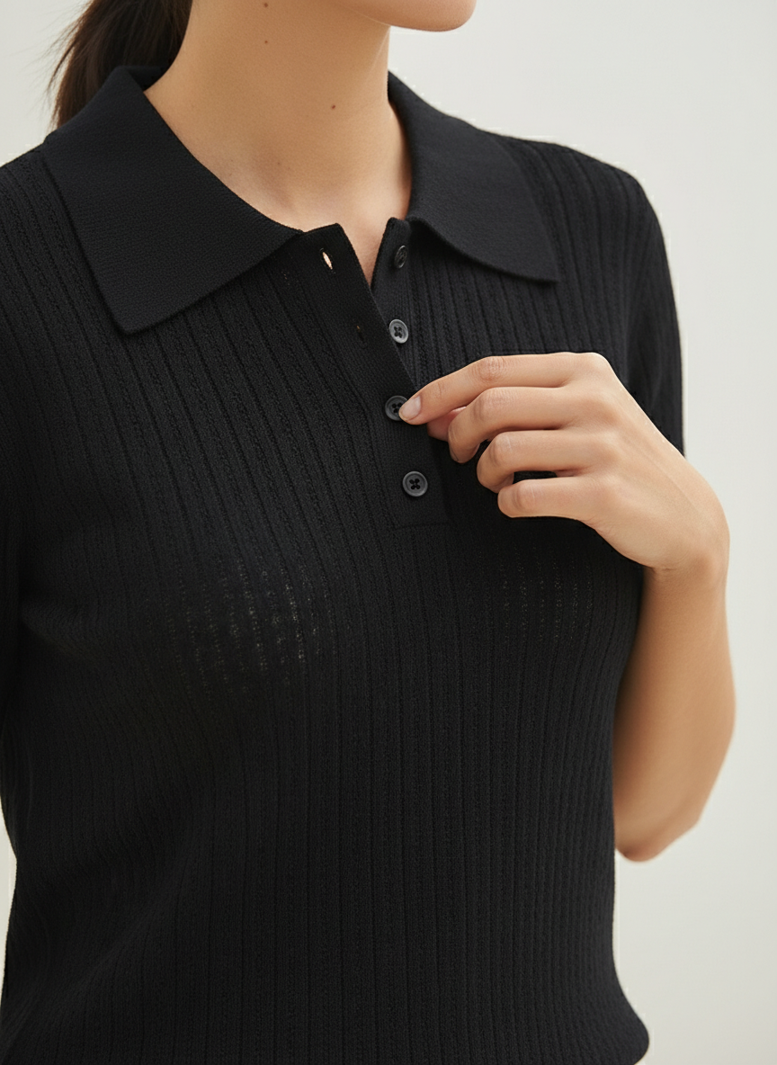 Women's Knitted Short Sleeve Top