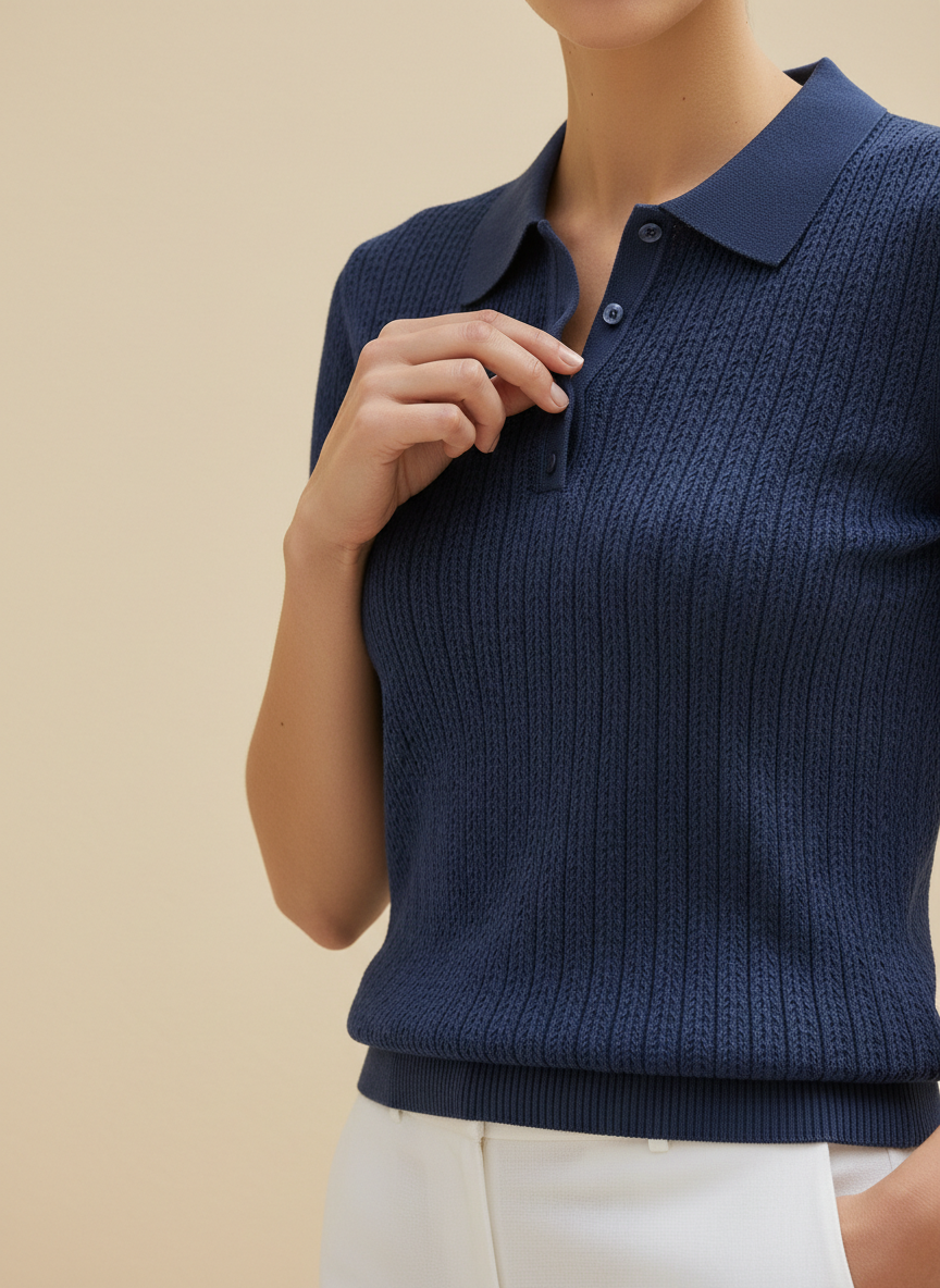 Women's Knitted Short Sleeve Top