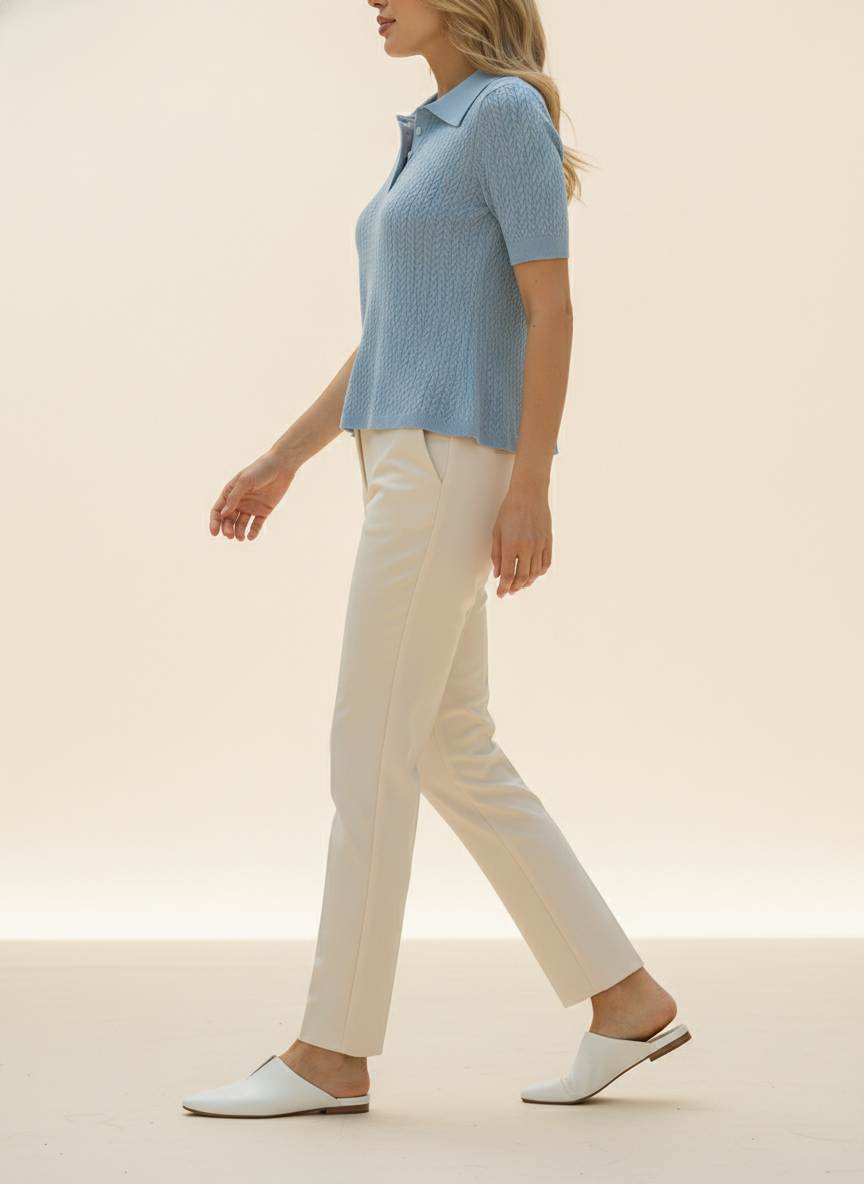 Women's Knitted Short Sleeve Top