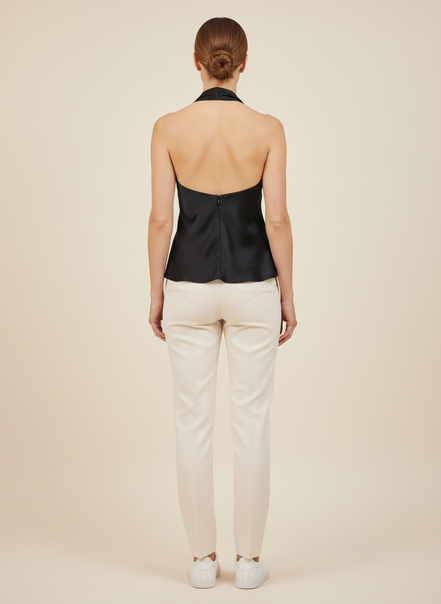 Women's Halter Satin Corset Top