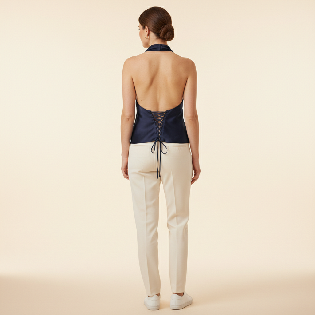 Women's Halter Satin Corset Top