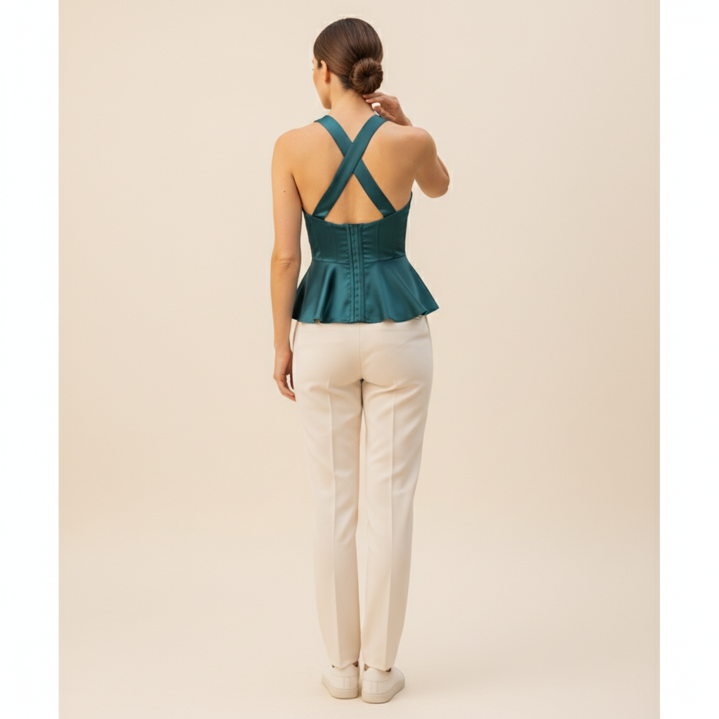 Women's Halter Satin Corset Top