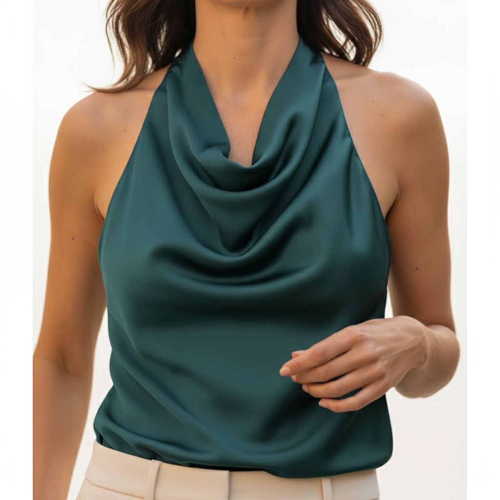 Women's Halter Satin Corset Top