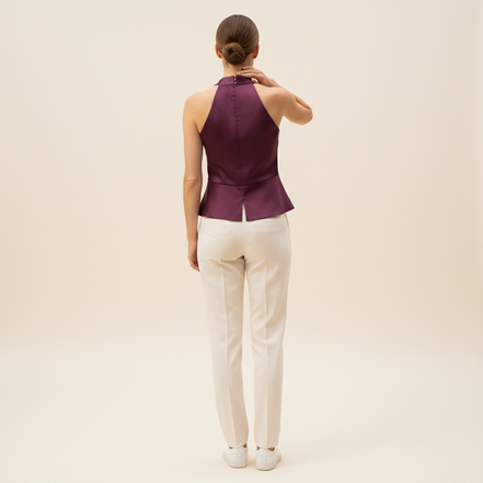 Women's Halter Satin Corset Top
