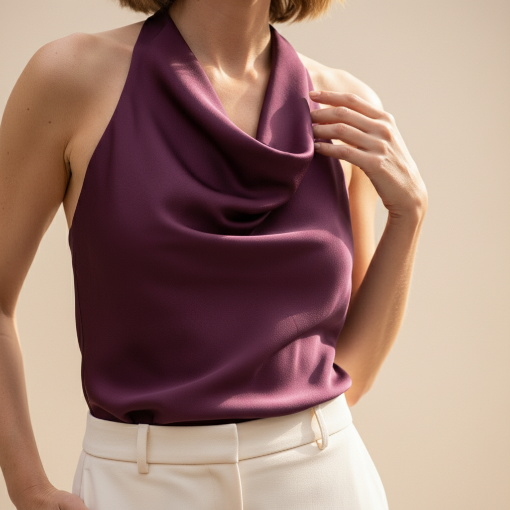 Women's Halter Satin Corset Top