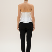 Women's Halter Satin Corset Top