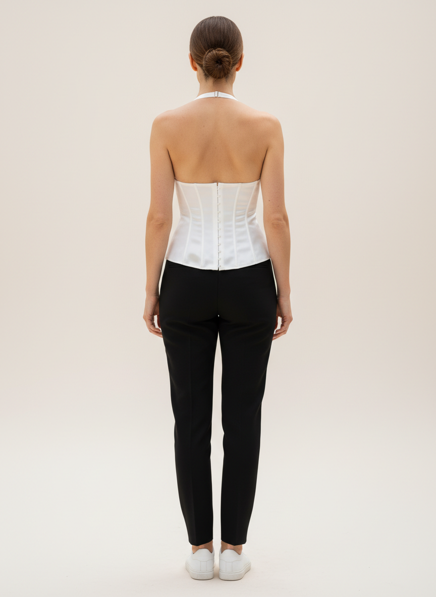 Women's Halter Satin Corset Top