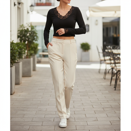 Women's V-Neck Lace T-Shirt