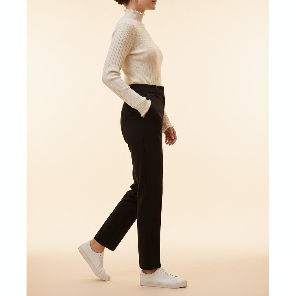 Women's Ruffled Knit Turtleneck Sweater