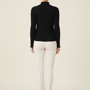 Women's Ruffled Knit Turtleneck Sweater