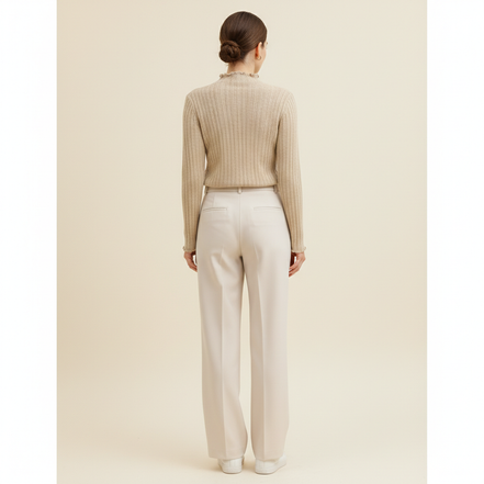 Women's Ruffled Knit Turtleneck Sweater